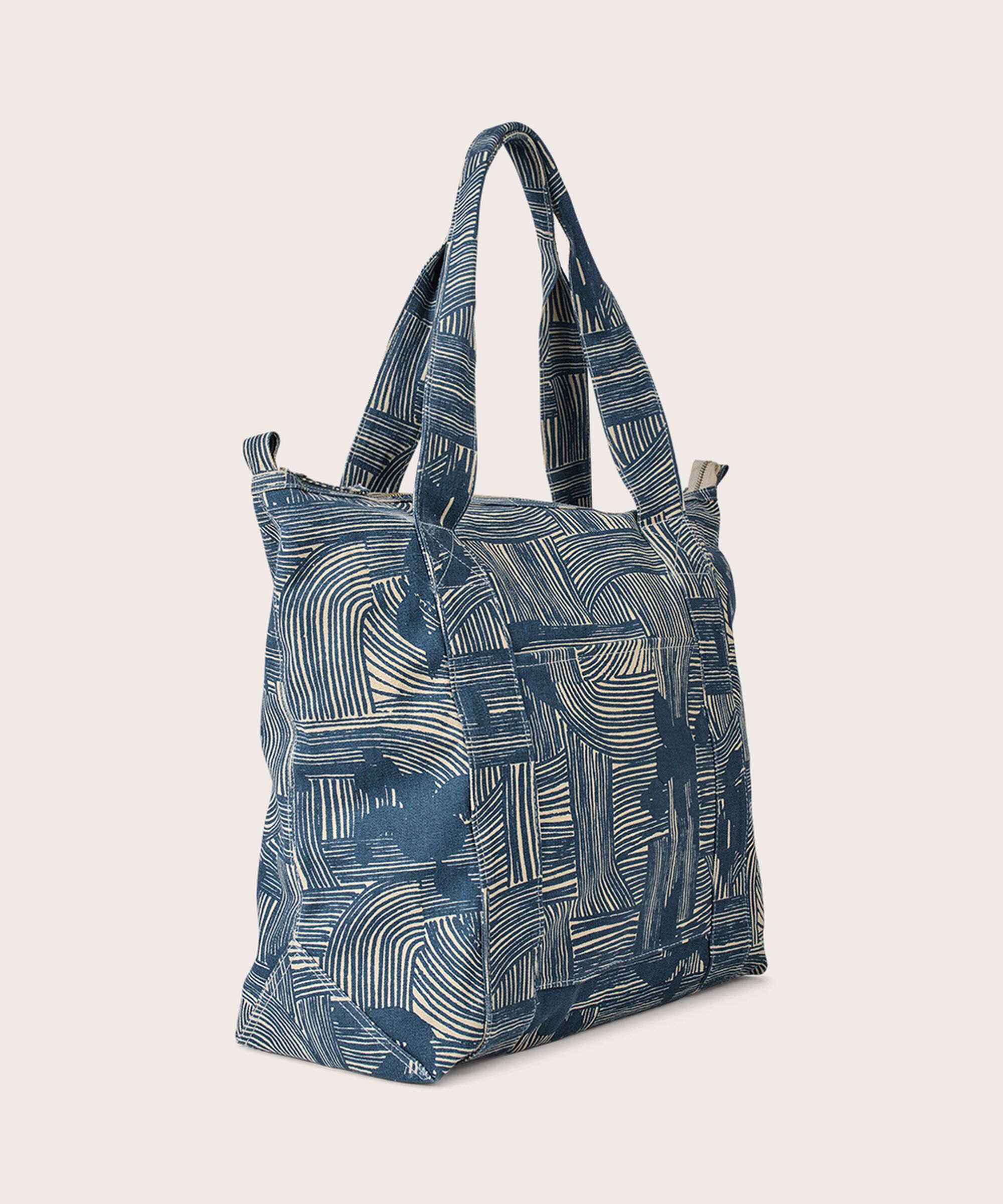 Großer Canvas-Shopper mit Reißverschluss, Sargasso Sea