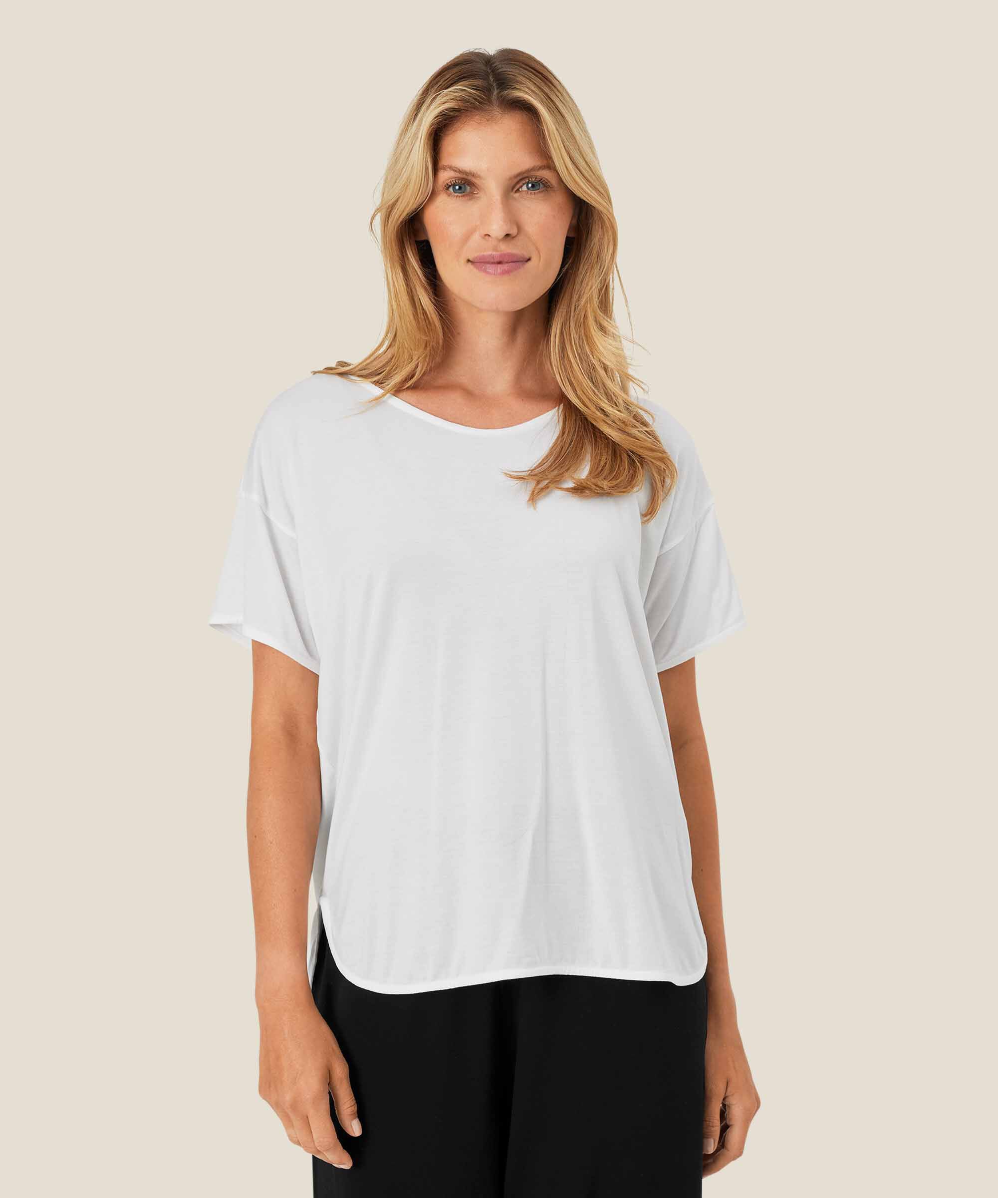 Dünnes T-Shirt aus Lyocell, White