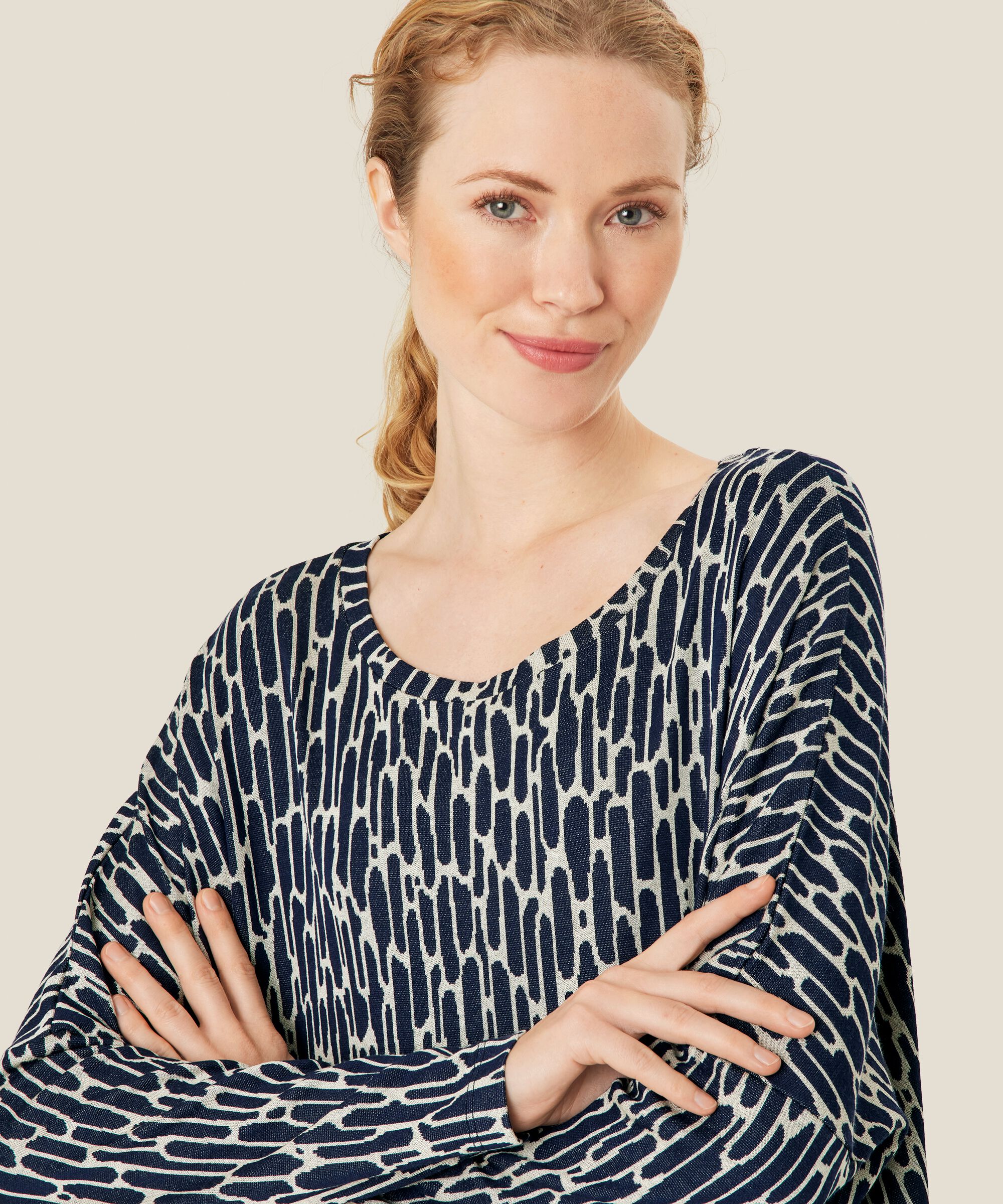 Jersey-Tunika mit langen Ärmeln, Maritime Blue