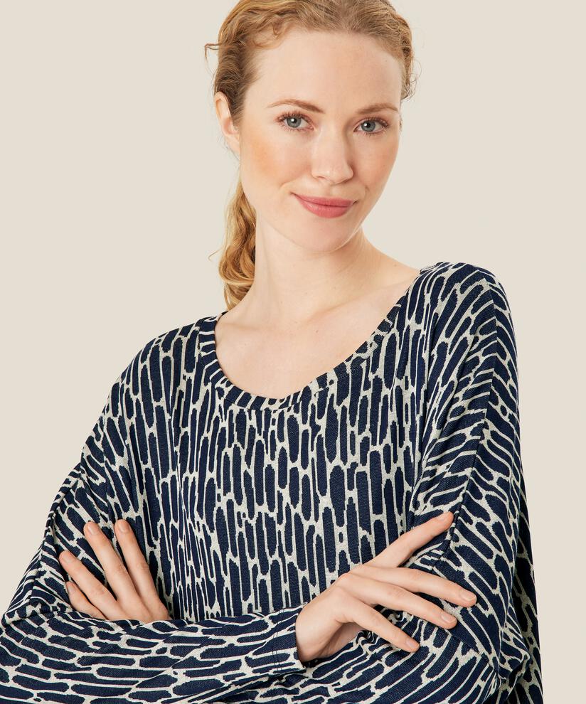 Jersey-Tunika mit langen Ärmeln, Maritime Blue