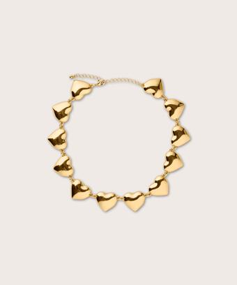 Armband mit vergoldeten Herzen, Gold