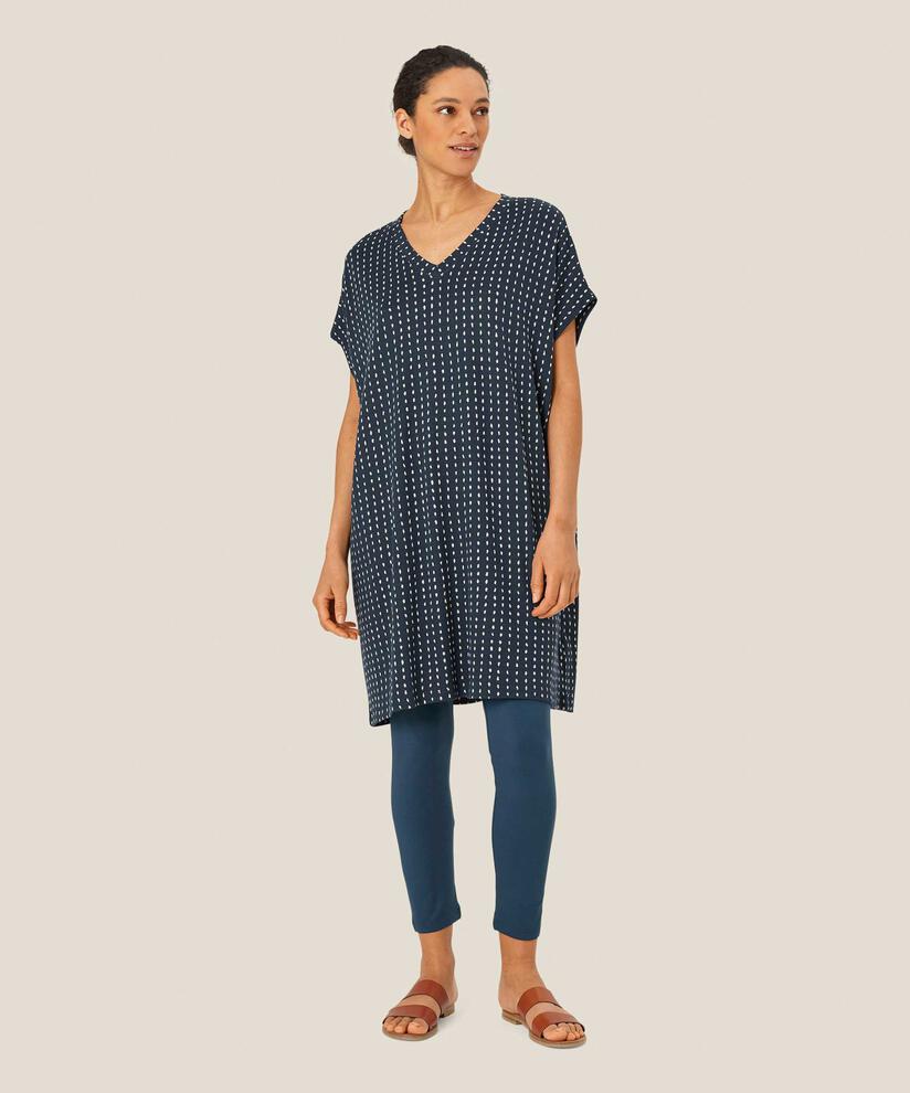 Jersey-Tunika mit Knopf-Detail auf der Rückseite, Mood Indigo