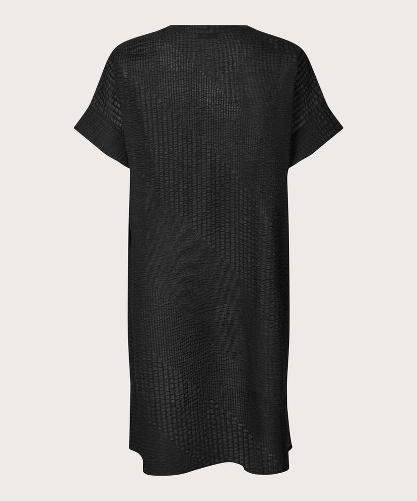 Hemdblusenkleid aus helltransparenter Baumwolle, Black
