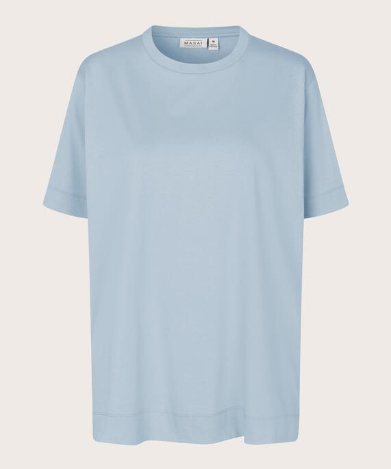 T-shirt Aus Baumwolle Mit Rundhalsausschnitt, Cel Blue