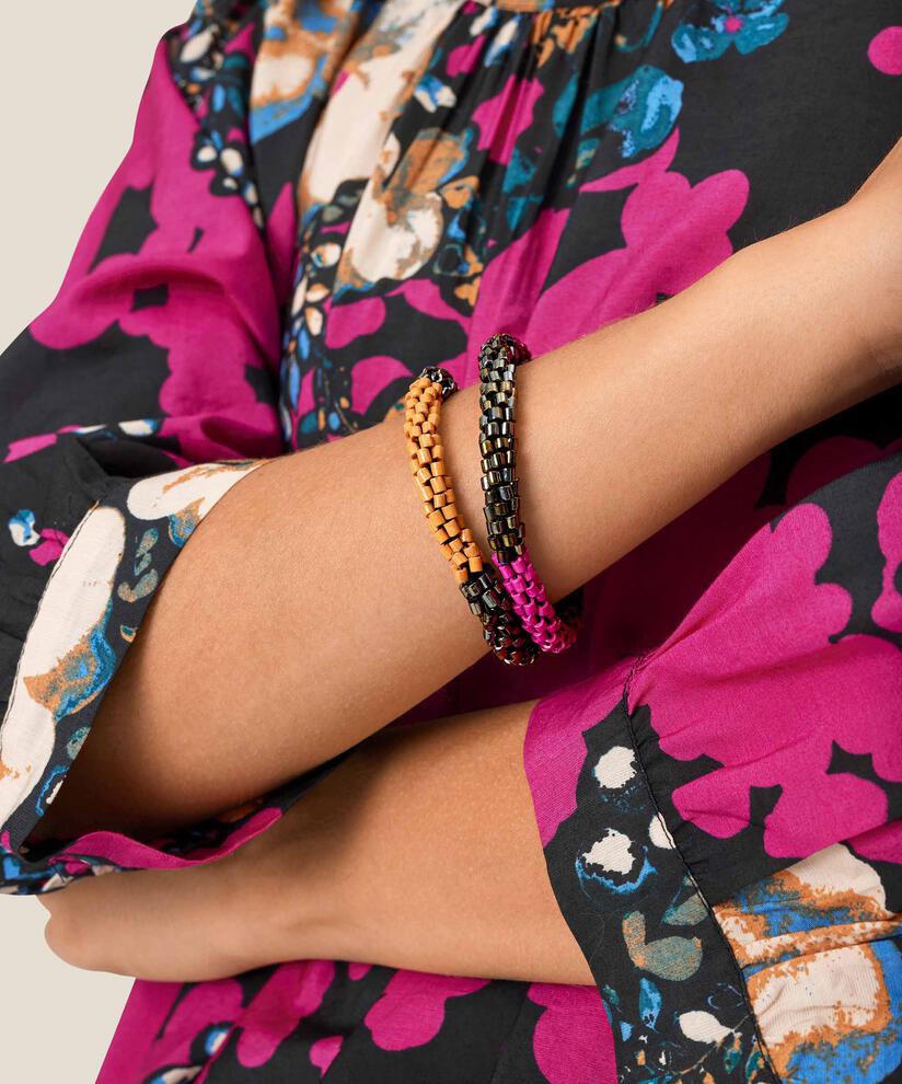 elastische Perlenarmbänder, Fuchsia Red