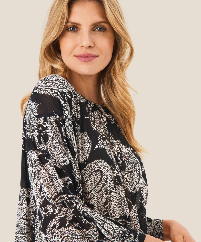 Bluse aus leichter, transparenter Viskose, Black
