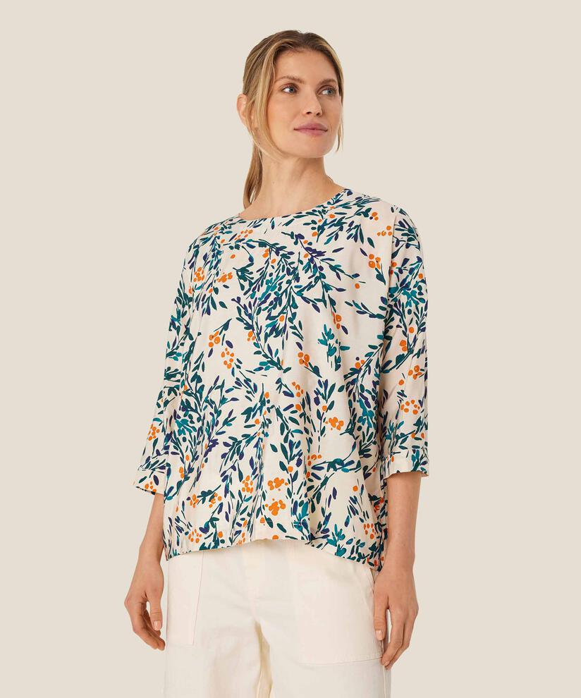 Viskosebluse Mit 3/4 Ärmeln, Russ Orange