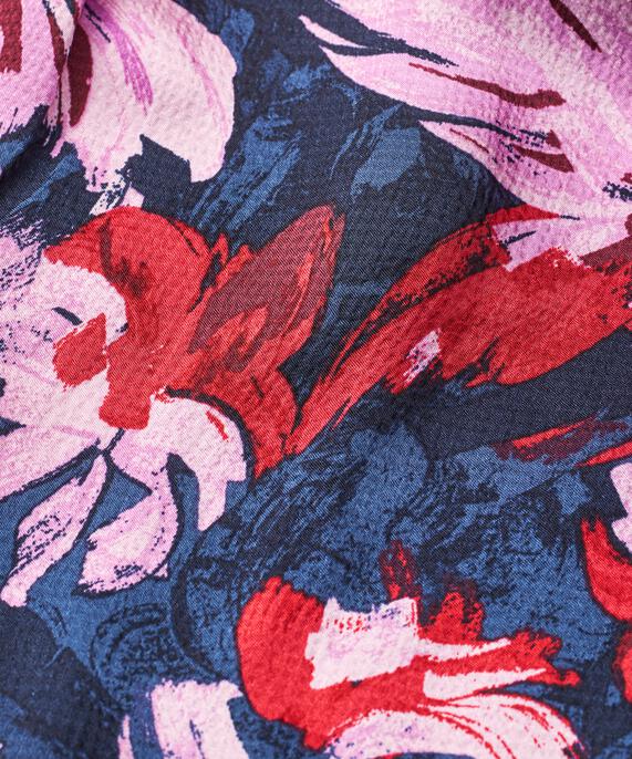 Kleid aus glänzender Viskose mit Eingrifftaschen, Scarlet Sage