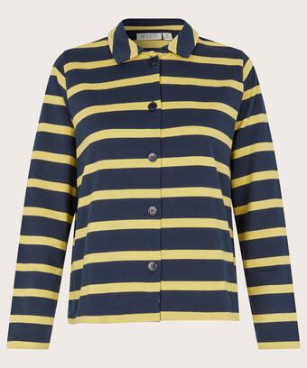 Hemdjacke Aus Gestreiftem Jersey, Muted Lime