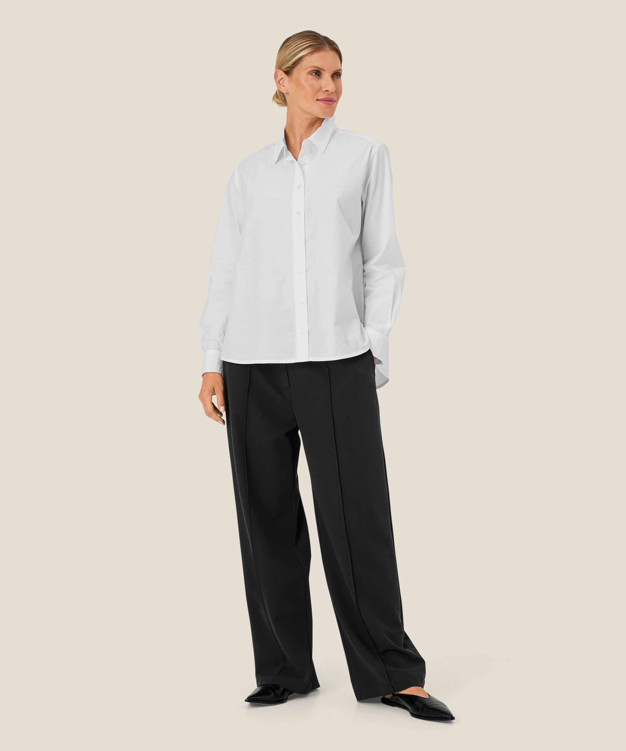 Button-down-hemdbluse Aus Baumwolle, White