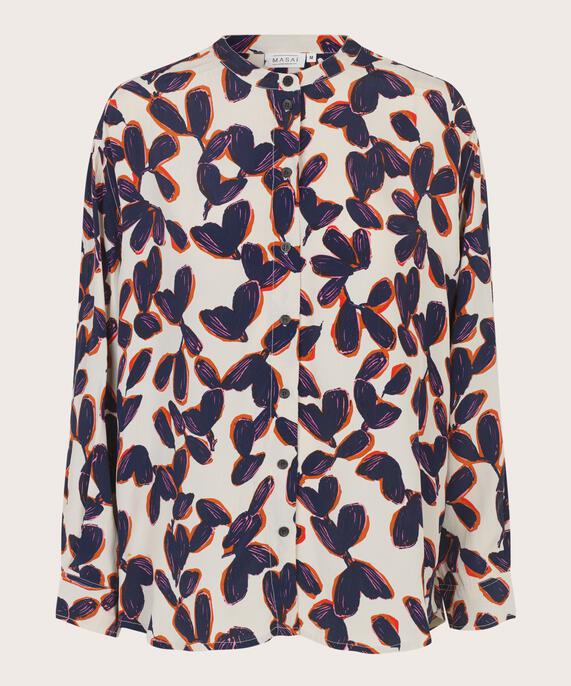 Viskosehemd mit Falten auf der Rückseite, Umber