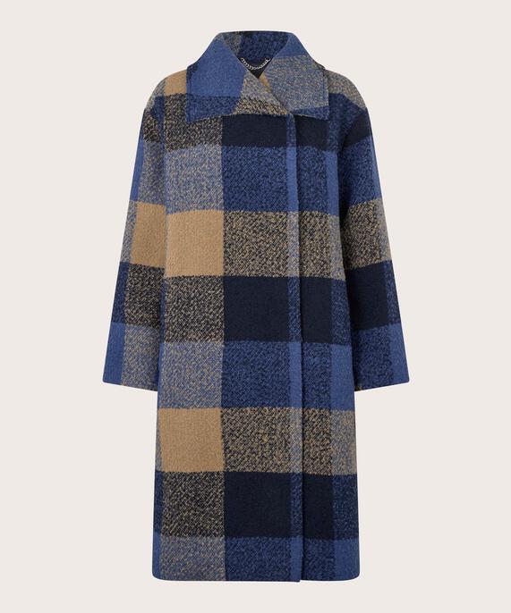 Mantel aus Wollmischung mit Thermofutter, Navy Blazer