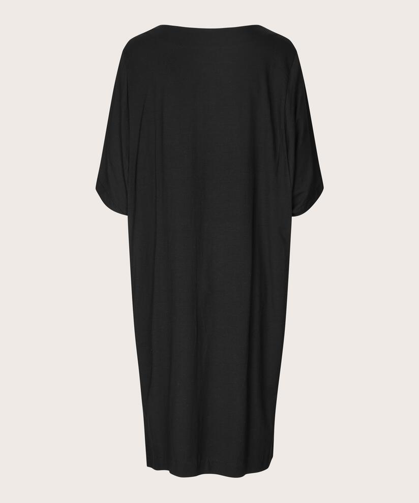 Jerseykleid mit 1/2-Arm und weitem Ausschnitt, Black