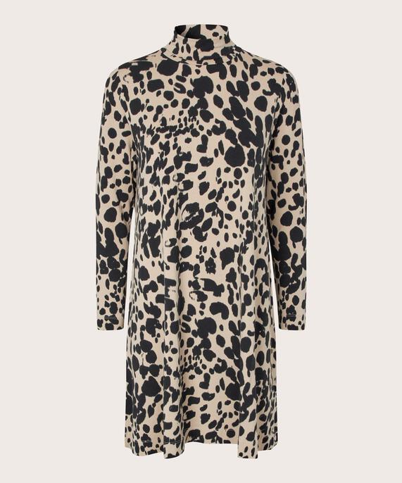 bedruckte Jersey-Tunika mit Rollkragen, Oxford Tan