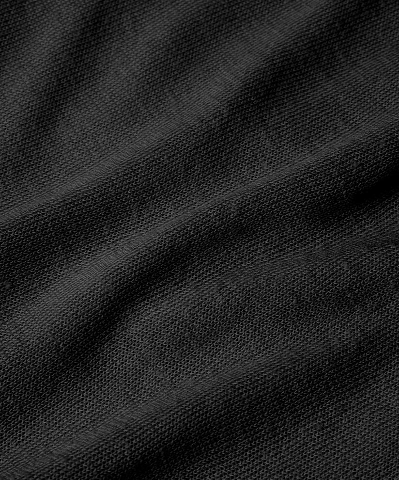 langer Cardigan aus Leinenmischung, Black