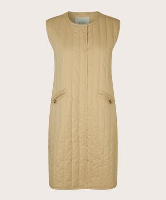 Steppweste mit Rundhalsausschnitt, Pale Khaki