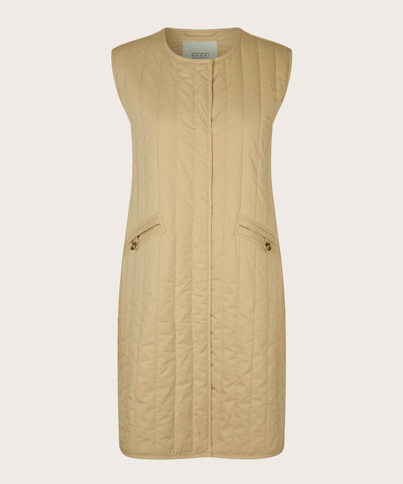 Steppweste mit Rundhalsausschnitt, Pale Khaki