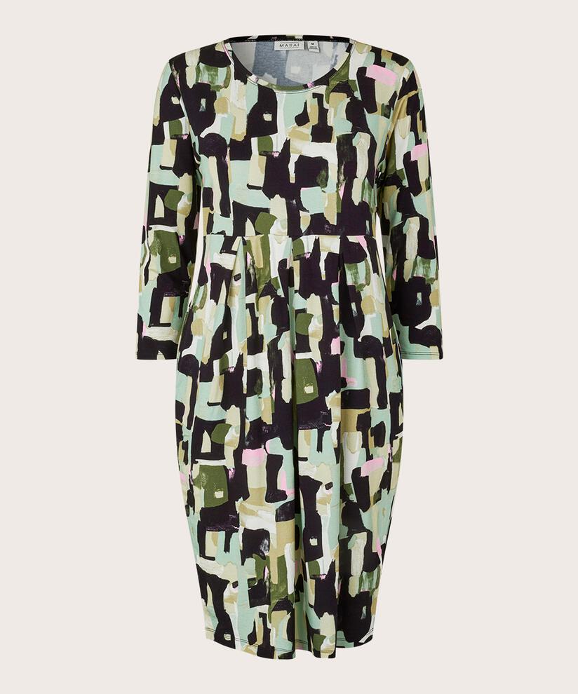Tulpenkleid aus bedrucktem Jersey, Frosty Green