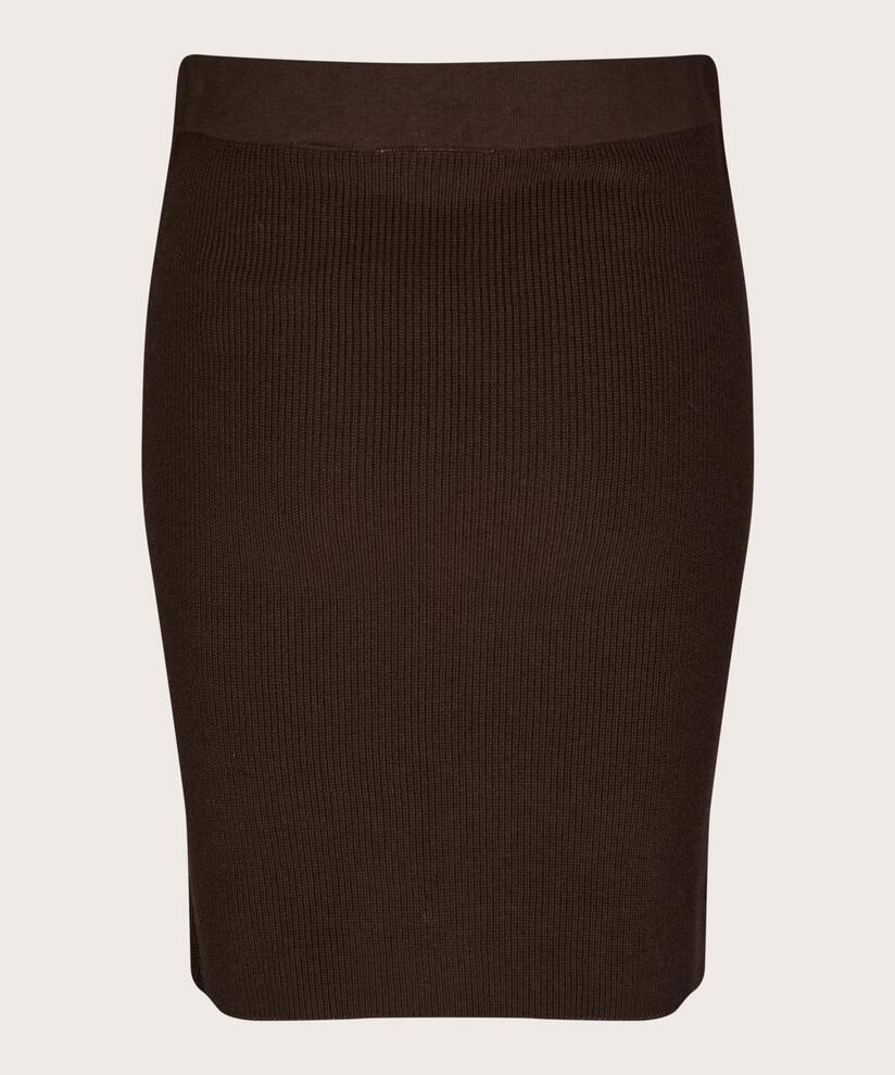 Kurzer Rippstrickrock, Coffee Bean