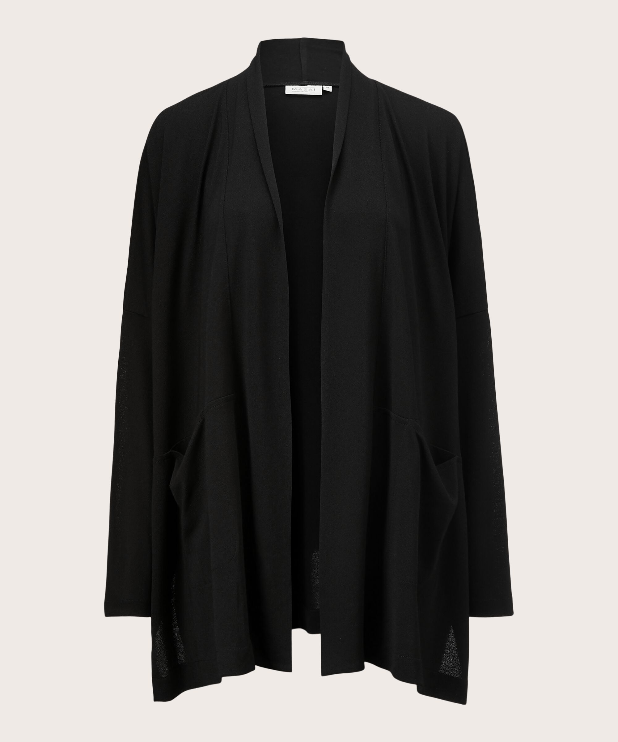 Jersey-Cardigan mit Taschen, Black
