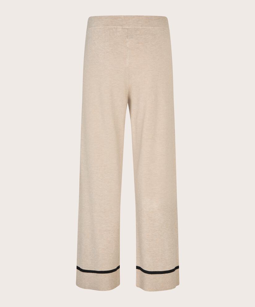 Feinstrickhose mit Kontraststreifen, L beige mel