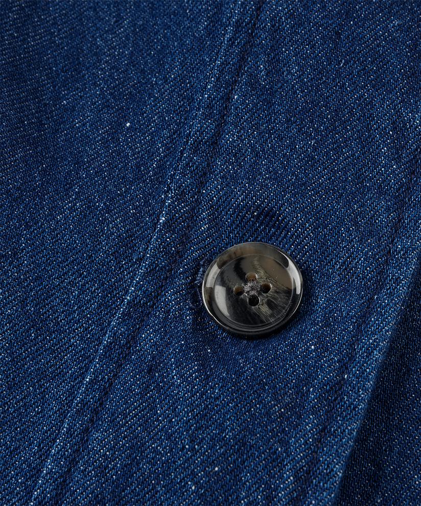 Ungefütterte Jeansjacke mit Knopfverschluss, Dark Denim