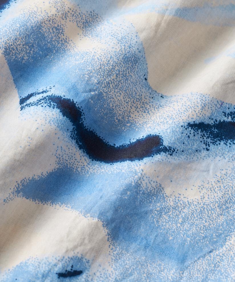 Tunika aus bedruckter Baumwolle mit Wickeleffekt, Powder Blue