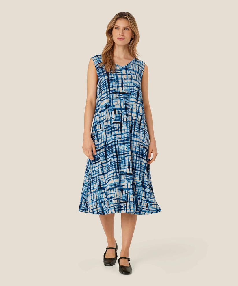 Bedrucktes Jerseykleid mit V-Ausschnitt, Marina