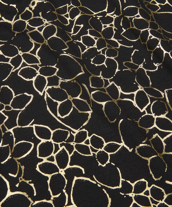 Bedrucktes Jerseykleid Mit Falten Vorne, Gold