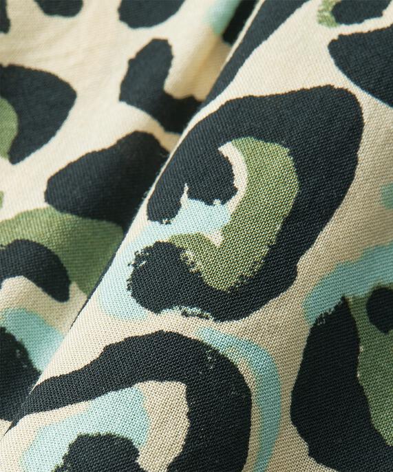 Bedruckte Viskosehose mit elastischem Bund, D. Lichen Green