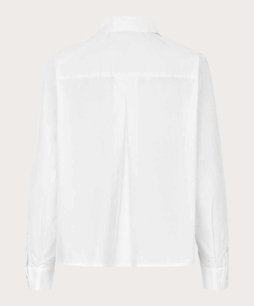 Baumwollhemd mit Perlenknopf, White