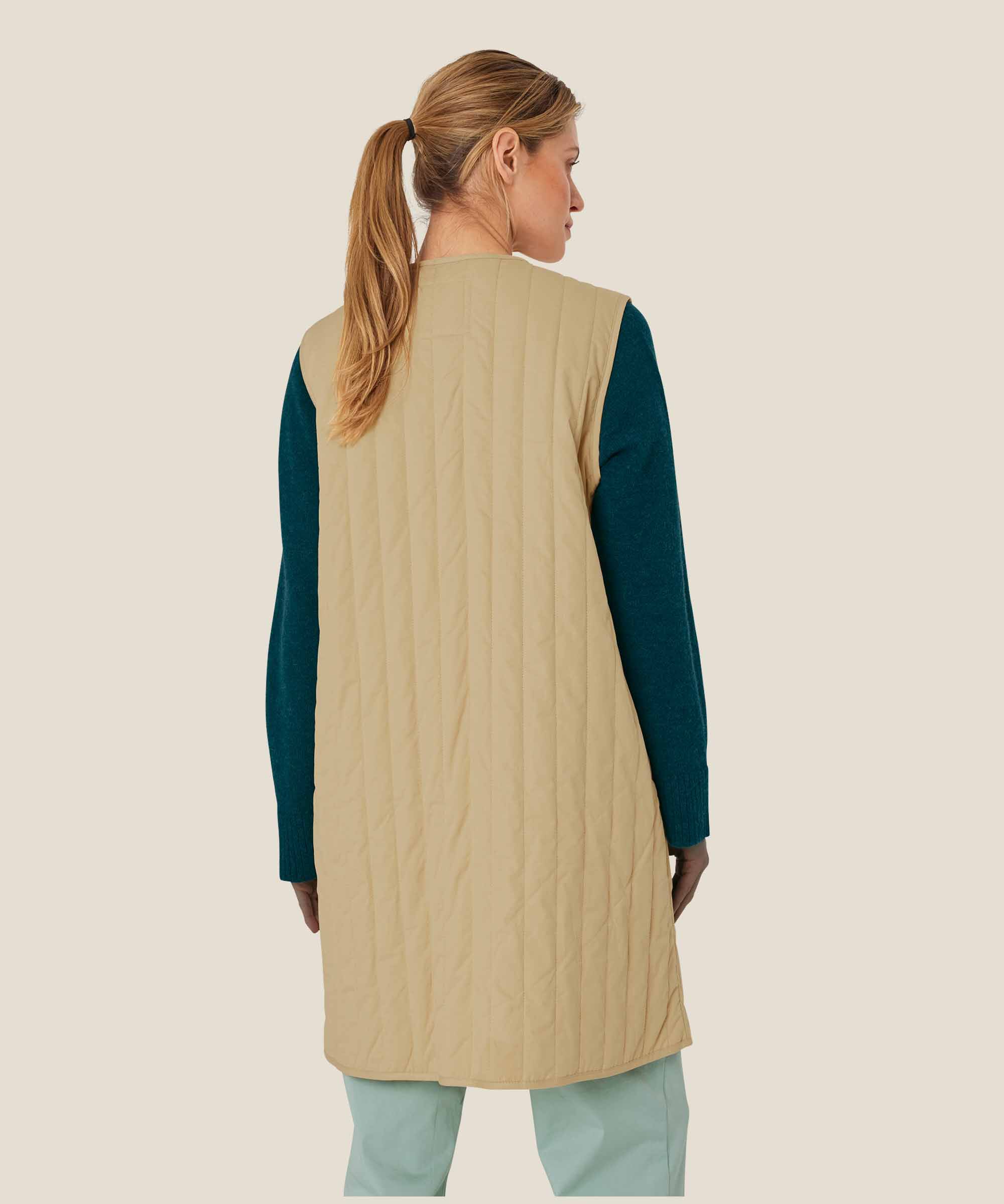 Steppweste mit Rundhalsausschnitt, Pale Khaki