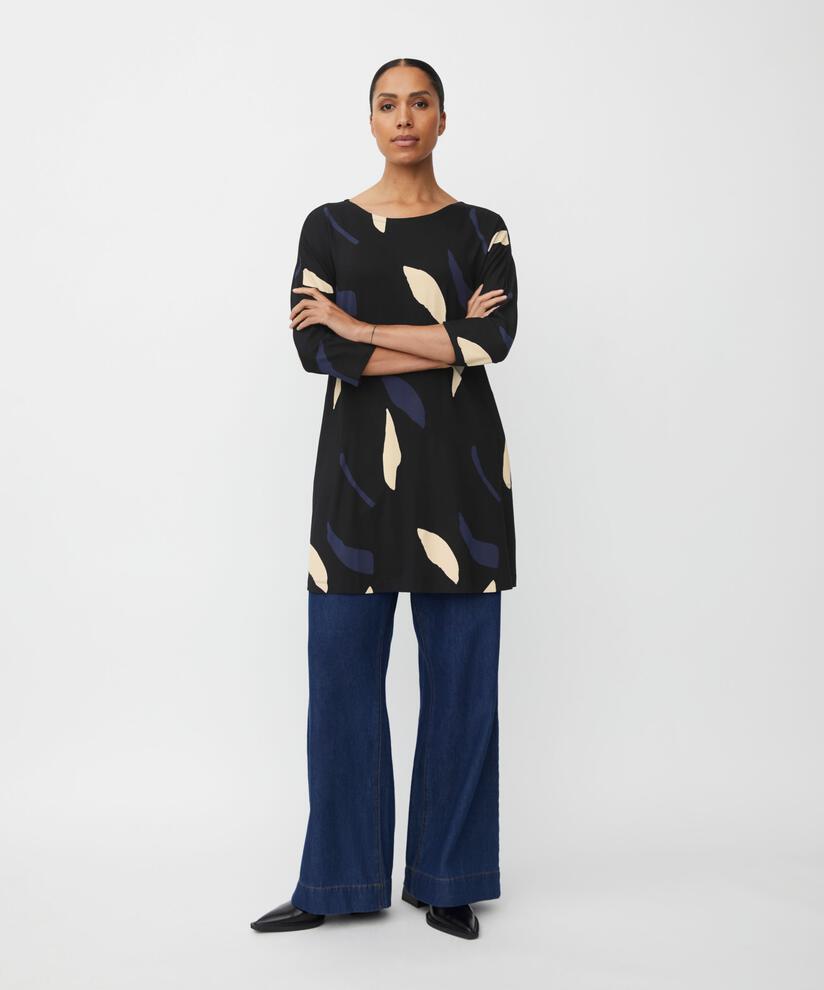 Langarm-tunika Aus Jersey Mit Eingrifftaschen, Navy Blazer