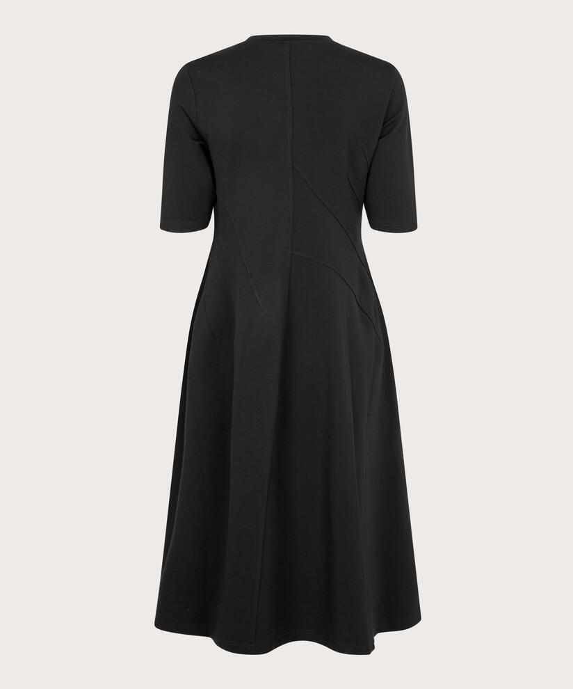Jerseykleid mit Ziernähten, Black