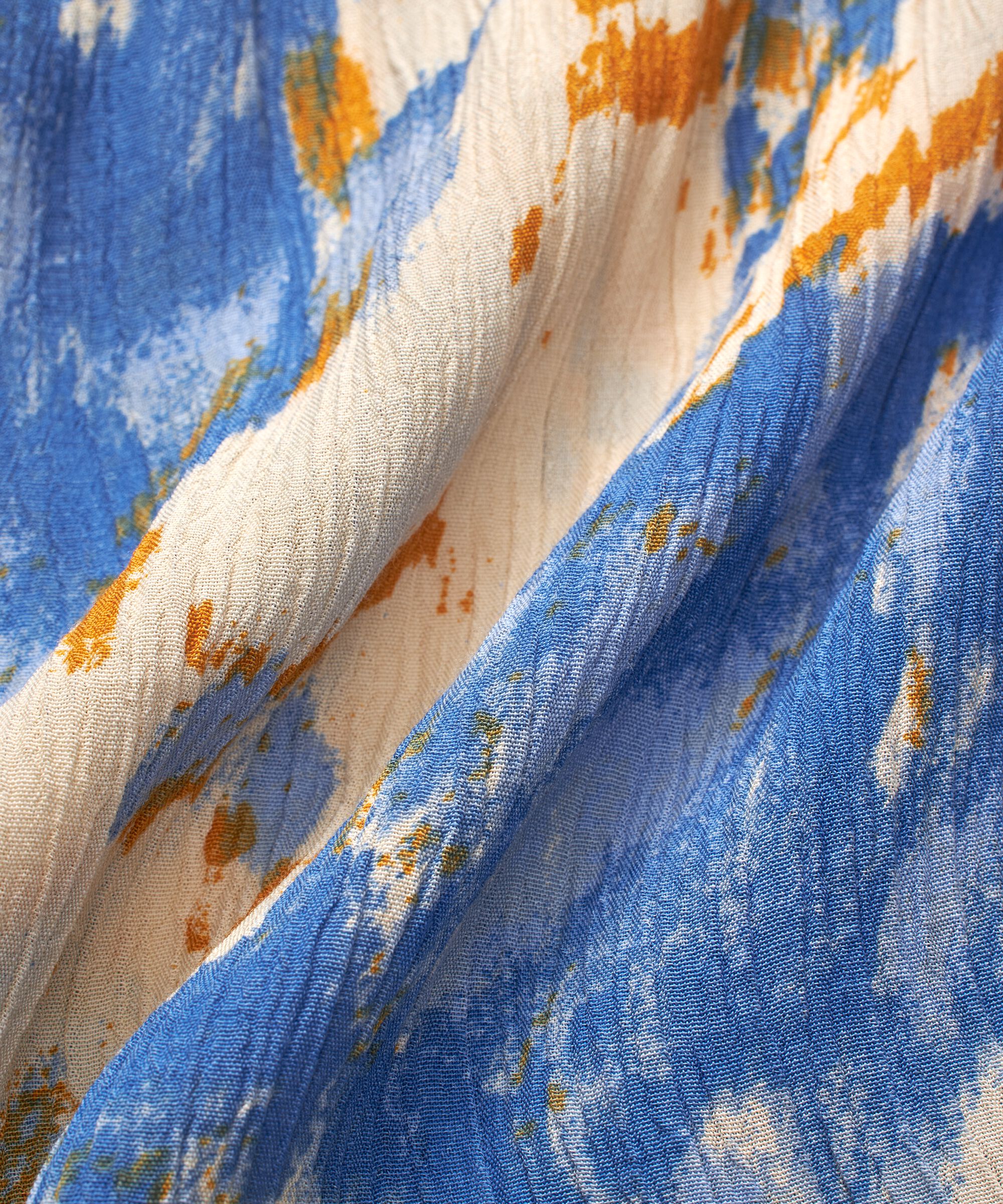 gemusterter Viskoserock mit elastischem Bund, Nebulas Blue