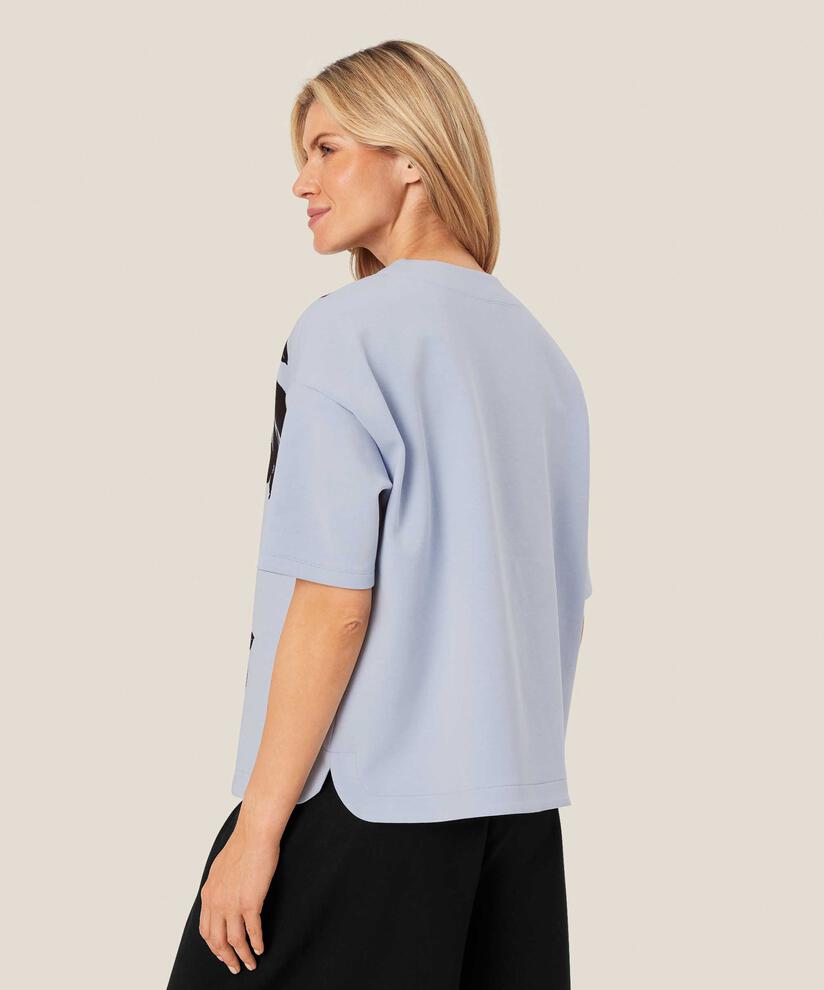 T-Shirt mit Blumenprint in weicher Sweatshirt-Qualität, Heather