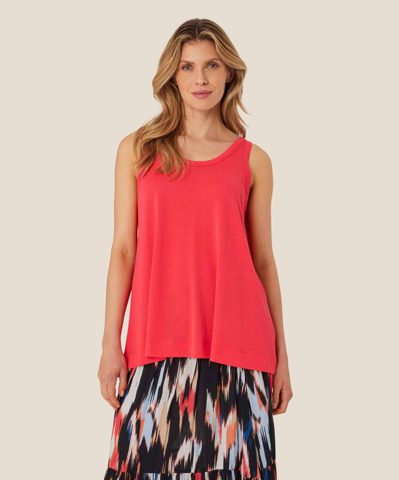 Jersey-Tanktop mit Rundhalsausschnitt, Hibiscus