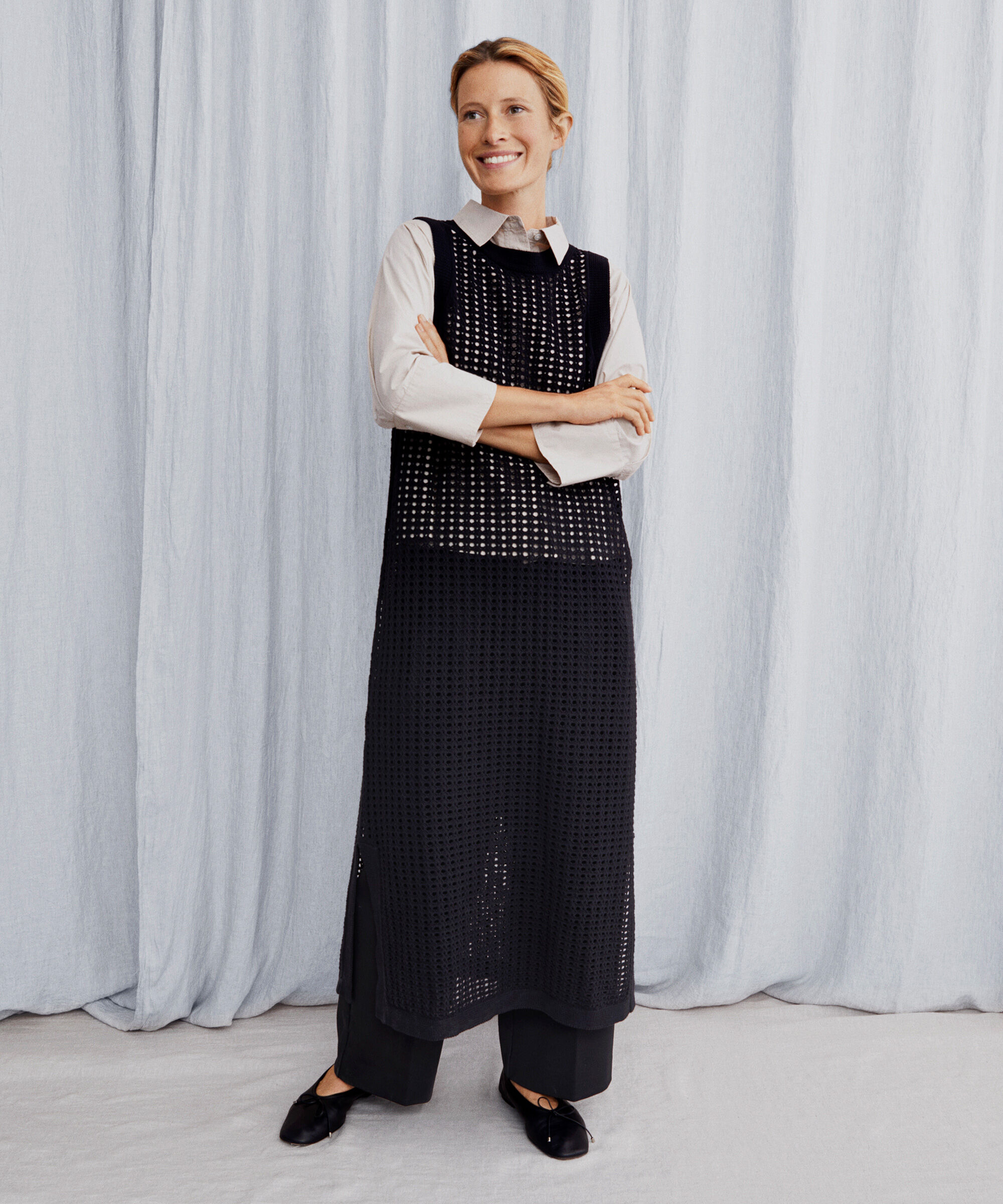 Strickkleid aus weicher Baumwolle, Black