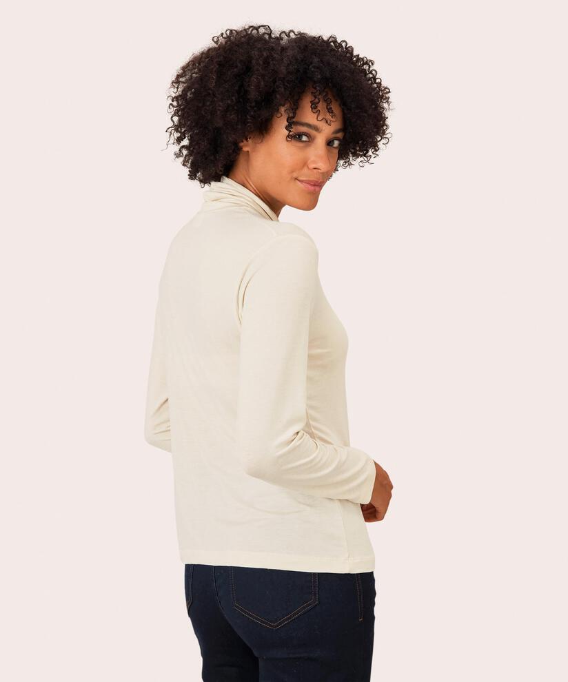 Rollkragenshirt aus Lyocell-Mix, Whitecap