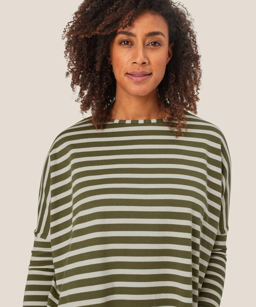 Oversize Jersey-top Mit Schmalen Ärmeln, D. Lichen Green