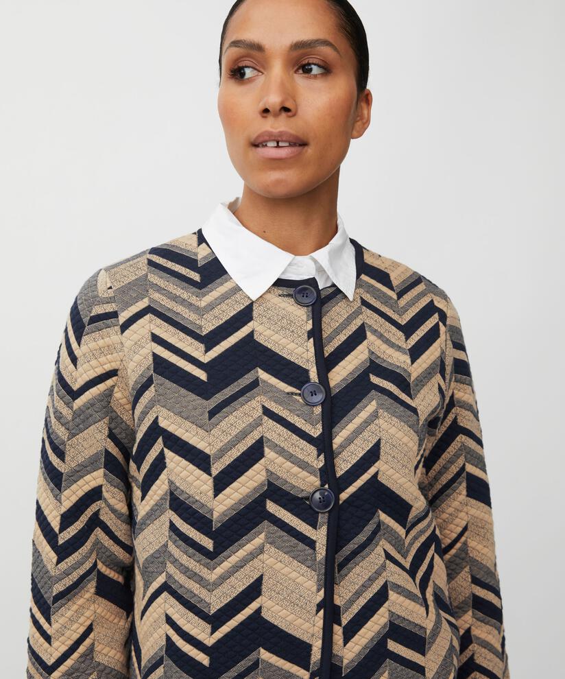 Weiche Steppjacke Aus Baumwolljersey, Travertine