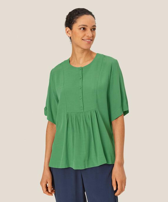 Viskosebluse mit Knopfleiste, D. Grass Green
