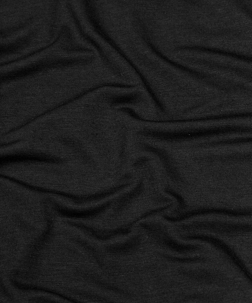 Langarm-Jerseybluse mit Spitzenbesatz, Black