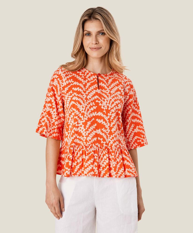 Orange Bluse mit Muster, Tigerlily