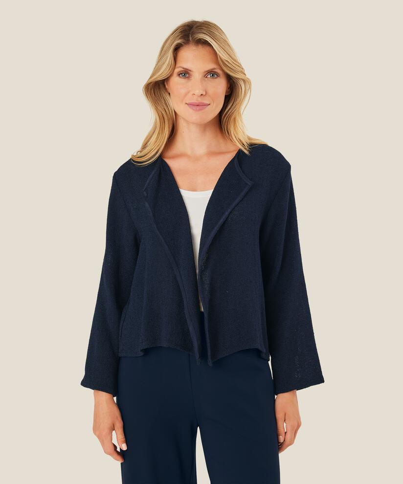 Kurze Jacke Aus Bouclé, Navy
