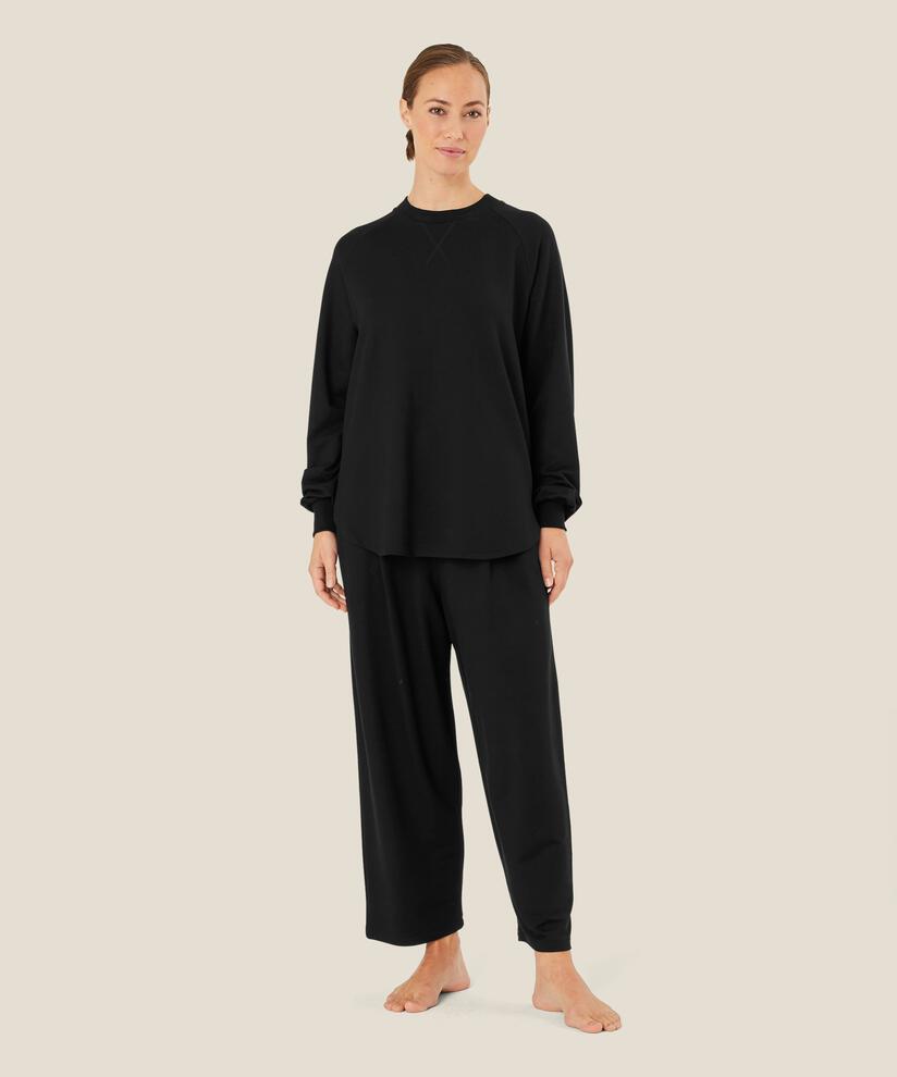 Langarmshirt aus Baumwollmix, Black