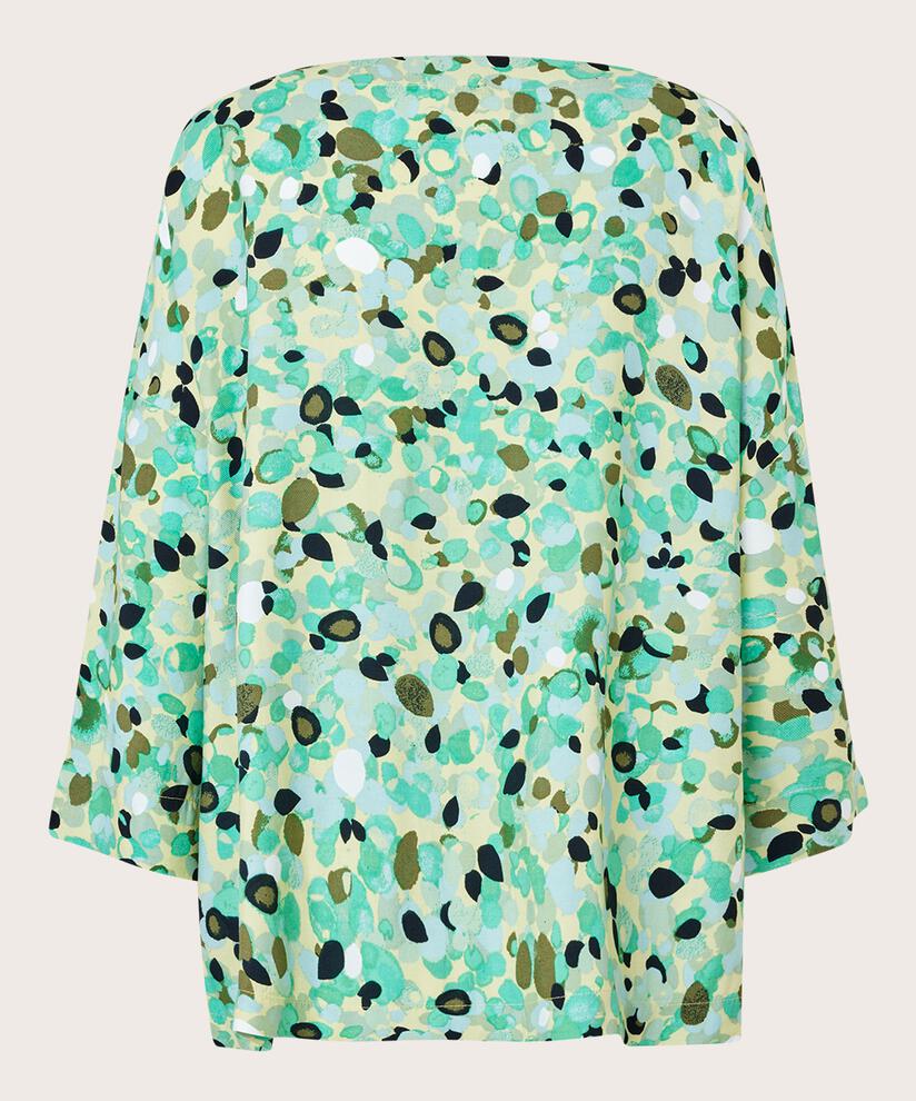 Gemusterte Viskosebluse mit Taschen vorne, Winter Green