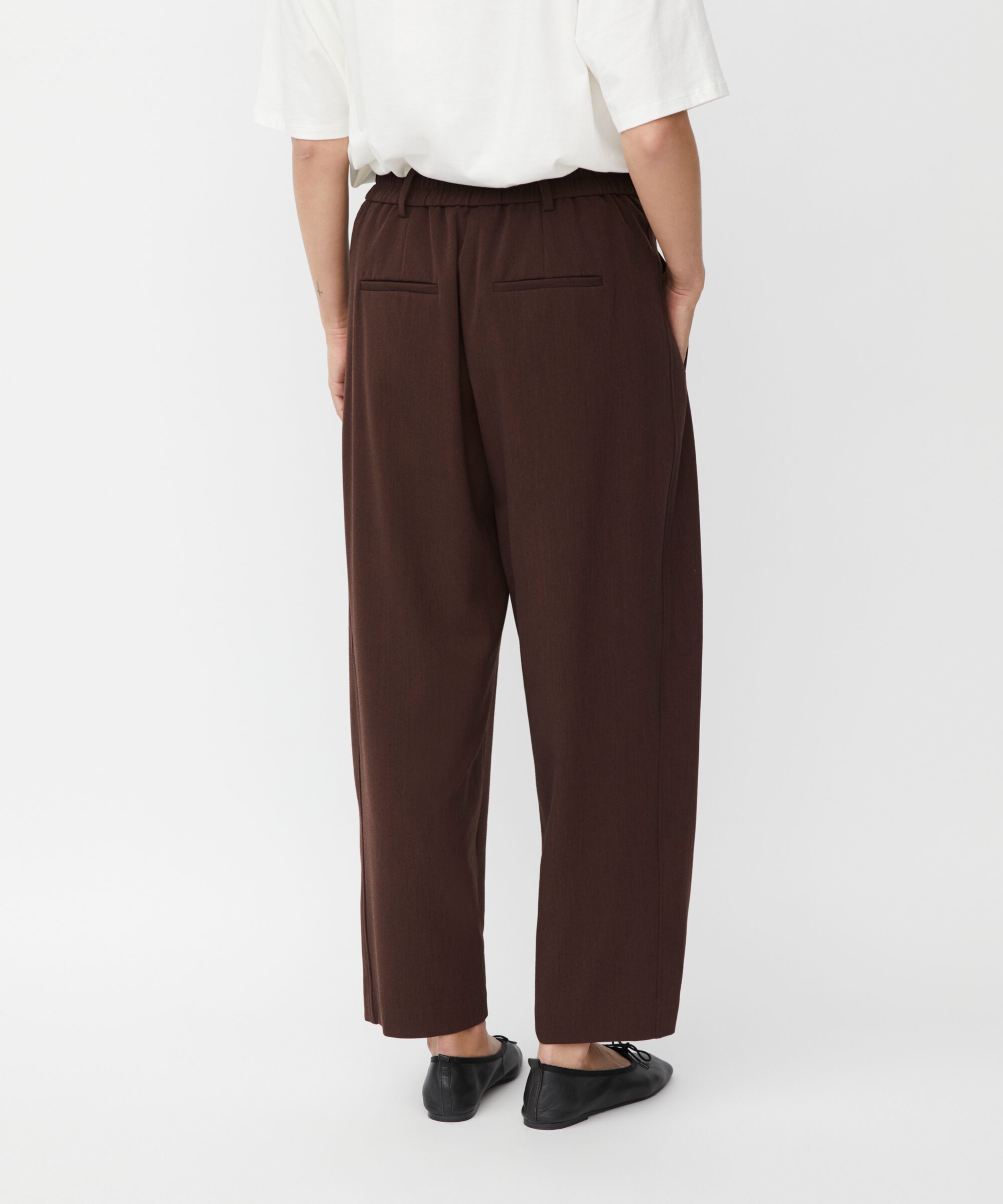 Gewebte Hose Mit Stretch Und Knopfdetail Am Bein, Sh. Chocolate
