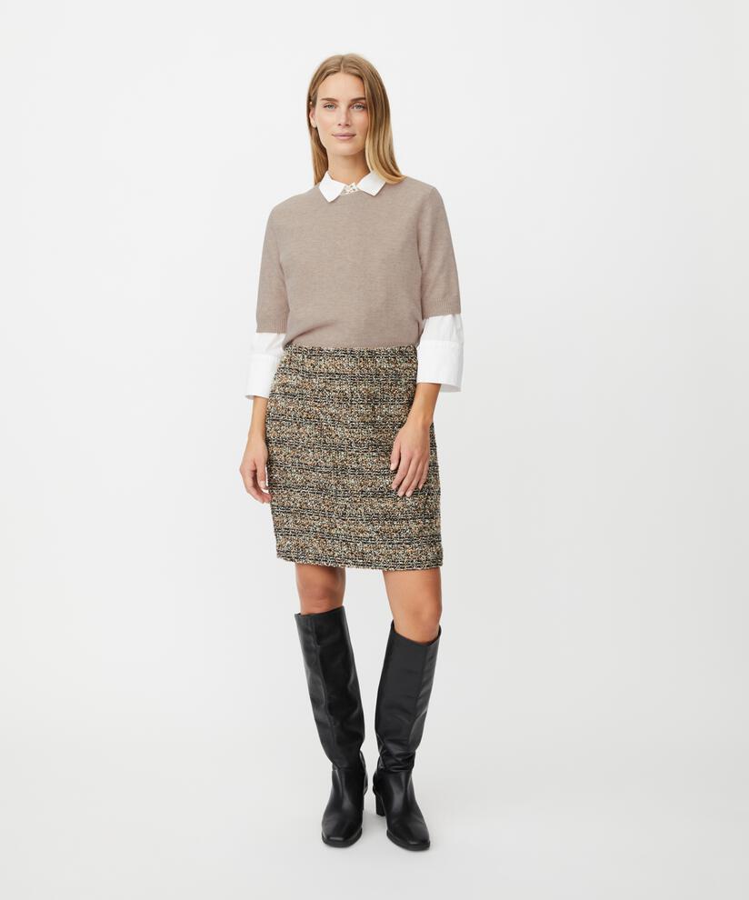 Rock in strukturierter Bouclé-Qualität, Black