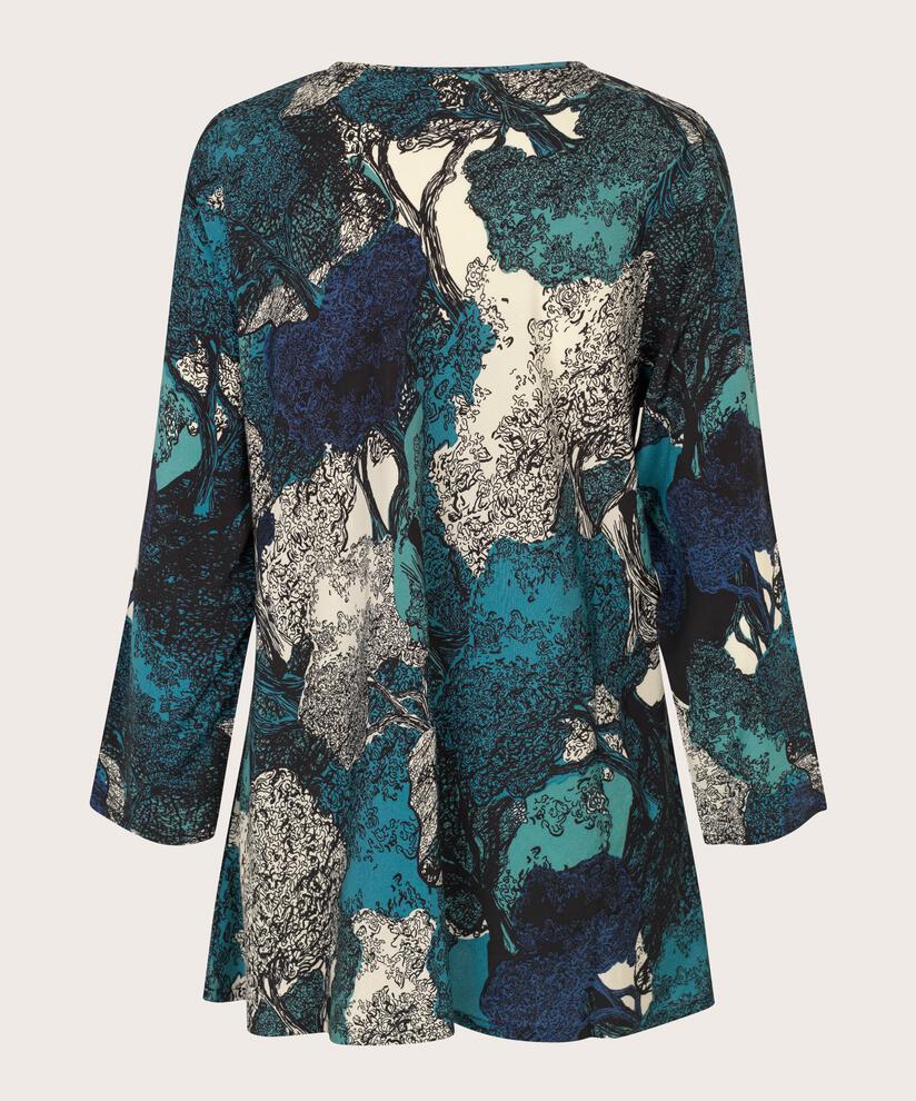 Viskosebluse Mit Rundhalsausschnitt, Celestial